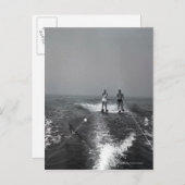 2人のウォータースキー ポストカード (正面/裏面)