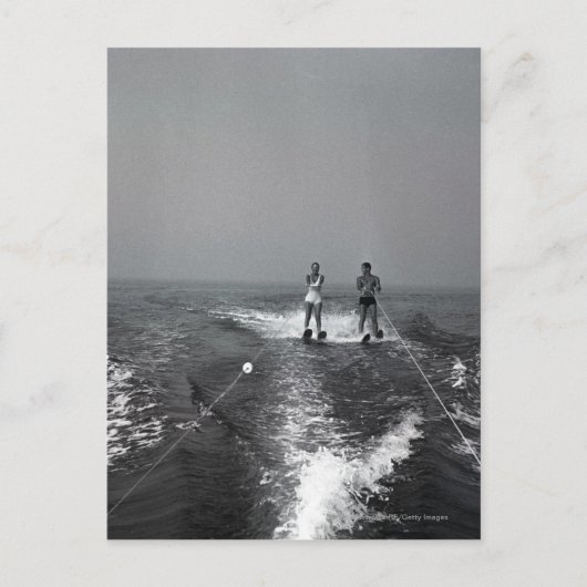 2人のウォータースキー ポストカード (正面)