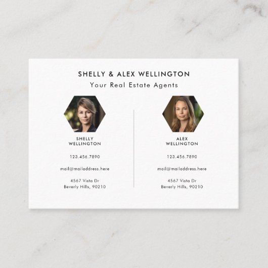 2人のカスタムQRコード写真実在領 名刺 (正面)