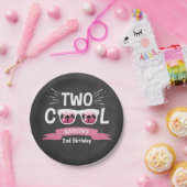 2人のカッコいい女の子チョークボード2nd誕生日 ペーパープレート (パーティー)
