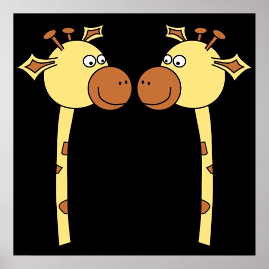 2人のキリンが閉まる。漫画 ポスター (正面)