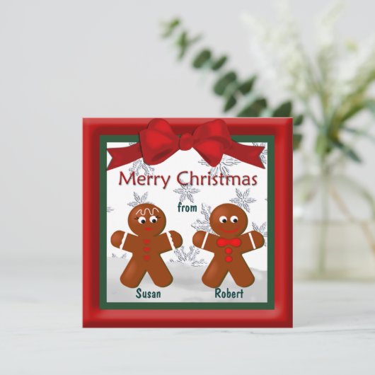 2人のギンガーパンの家族によるメリークリスマス シーズンカード (スタンド正面)