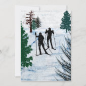 2人のクロス・カントリーのスキーヤー 招待状 (正面)
