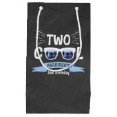 2人のクール男の子チョークボード2nd誕生日パーティー スモールペーパーバッグ (正面)
