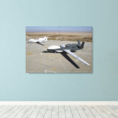 2人のグローバルタカがランプに止まっている キャンバスプリント (インサイチュ (ウッドフロア))