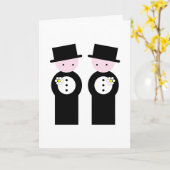 2人のコーカサス地方の新郎 カード (黄色い花)