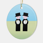 2人のコーカサス地方の新郎 セラミックオーナメント (左)