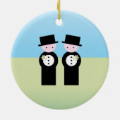 2人のコーカサス地方の新郎 セラミックオーナメント (裏面)