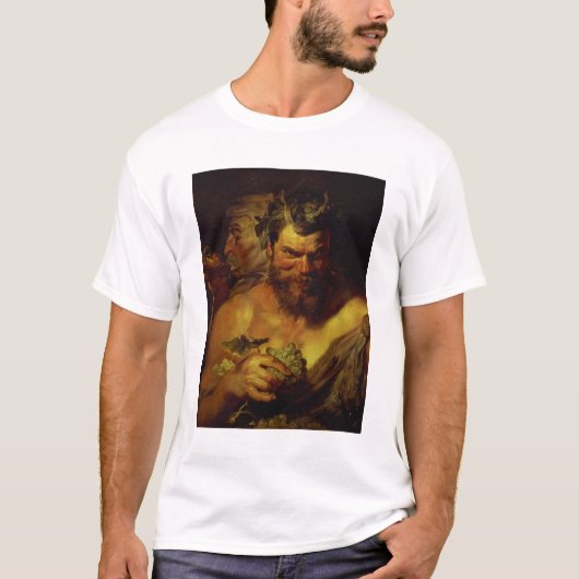 2人のサテュロス(パネルの油) Tシャツ (正面)