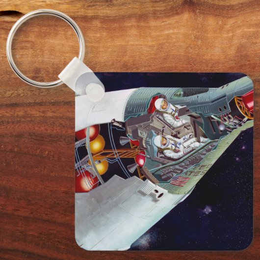 2人のジェミニ宇宙船を飛んで切断する。 キーホルダー (正面)