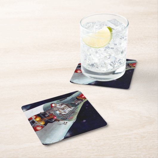 2人のジェミニ宇宙船を飛んで切断する。 スクエアペーパーコースター (インサイチュ)