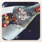 2人のジェミニ宇宙船を飛んで切断する。 スクエアペーパーコースター (正面)