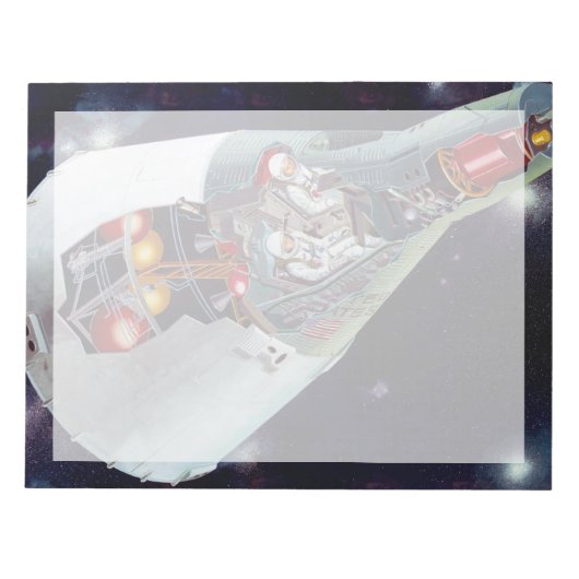 2人のジェミニ宇宙船を飛んで切断する。 ノートパッド (正面)