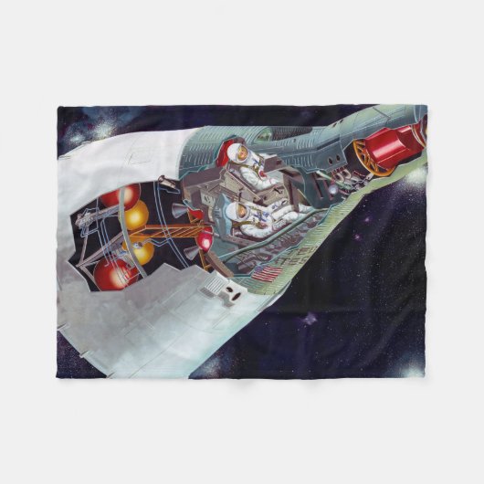 2人のジェミニ宇宙船を飛んで切断する。 フリースブランケット (正面(横))