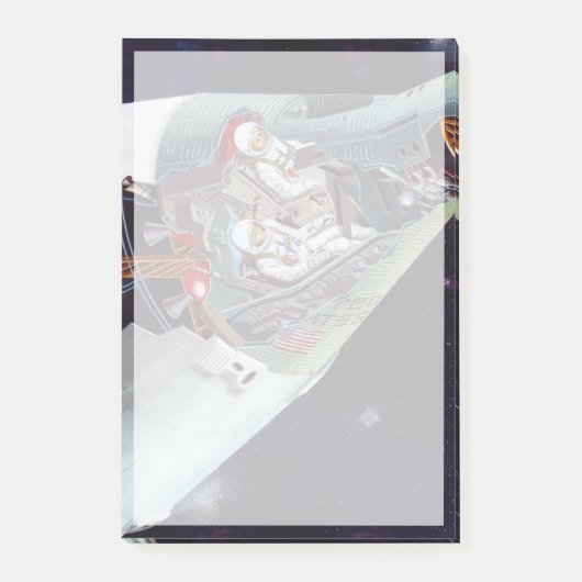 2人のジェミニ宇宙船を飛んで切断する。 ポストイット (正面)