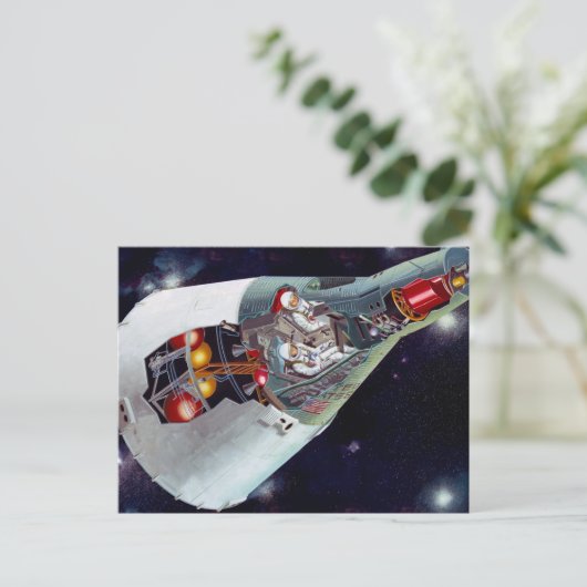 2人のジェミニ宇宙船を飛んで切断する。 ポストカード (スタンド正面)