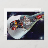 2人のジェミニ宇宙船を飛んで切断する。 ポストカード (正面/裏面)