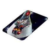 2人のジェミニ宇宙船を飛んで切断する。 マグネット (左側)