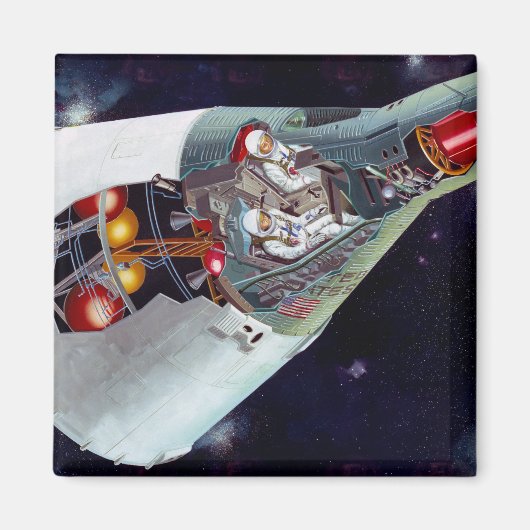 2人のジェミニ宇宙船を飛んで切断する。 マグネット (正面)