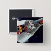 2人のジェミニ宇宙船を飛んで切断する。 缶バッジ (正面&裏面)