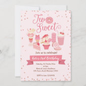 2人のスイートガール・バースデー・パーティーの招待 招待状 (正面)