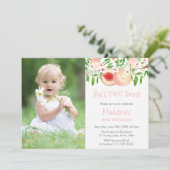 2人のスウィートジョージアピーチ誕生日パーティーの写真 招待状 (スタンド正面)