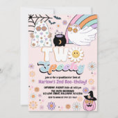 2人のスパイキー・グルービー・ゴースト・ヒッピーのハロウィン誕生日 招待状 (正面)