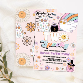 2人のスパイキー・グルービー・ゴースト・ヒッピーのハロウィン誕生日 招待状