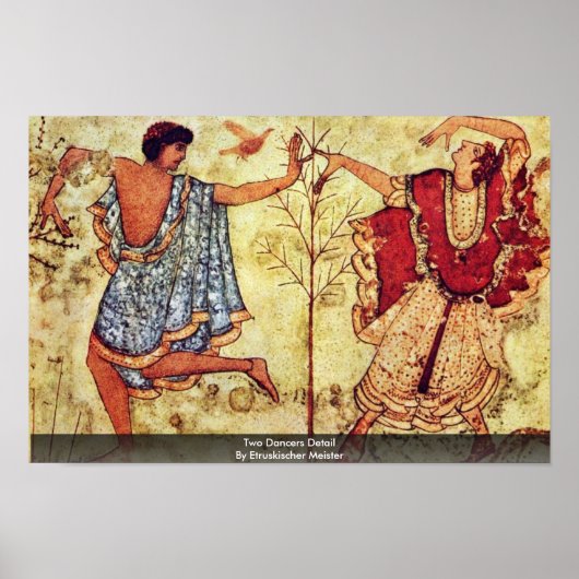 2人のダンサー詳細By Etruskischer Meister ポスター (正面)