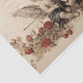 2人のチェルーブがバラの間に座る 薄葉紙 (詳細)