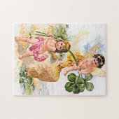 2人のチャーミングな蝶子供 ジグソーパズル (横)