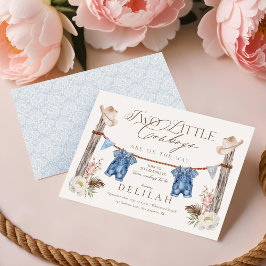 2人のツインカウボーイが赤ちゃんシャワーを浴びている 招待状