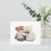 2人のテディベアが抱き合うバックビュー ポストカード (スタンド正面)