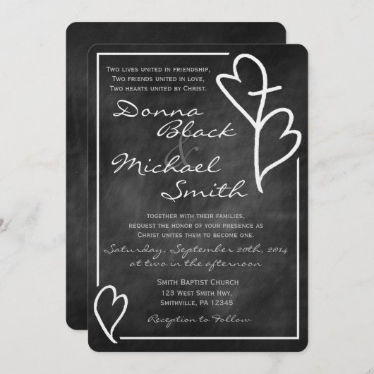 2人のハートが宗教を超える結婚式招待状 招待状 (正面/裏面)