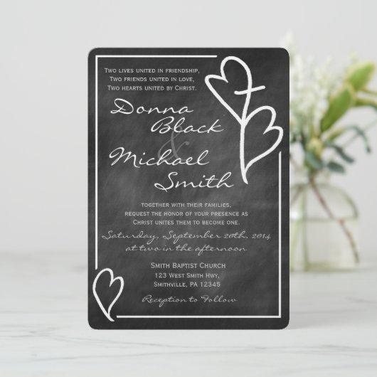 2人のハートが宗教を超える結婚式招待状 招待状 (スタンド正面)