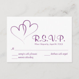 2人のハートが組み合わされた結婚式RSVPカード 出欠カード