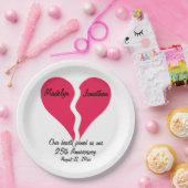 2人のハートが記念日に参加パーソナライズされた ペーパープレート (パーティー)
