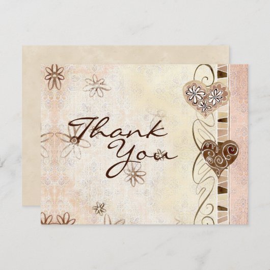 2人のハートが1人として参加ありがとう 招待状 (正面/裏面)