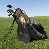 2人のハートの結婚ゴルファーのバレンタインデー ゴルフタオル (グリーン)