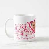 2人のハート結婚1周年記念写真マグ コーヒーマグカップ (左)