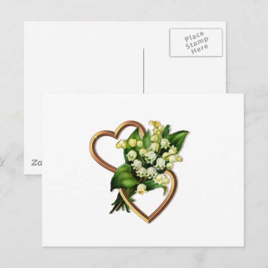 2人のハート ポストカード (正面/裏面)