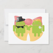 2人のバグドロイ結婚ズの衣装結婚の鐘 招待状 (正面)