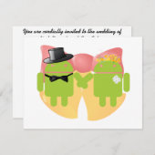 2人のバグドロイ結婚ズの衣装結婚の鐘 招待状 (正面/裏面)