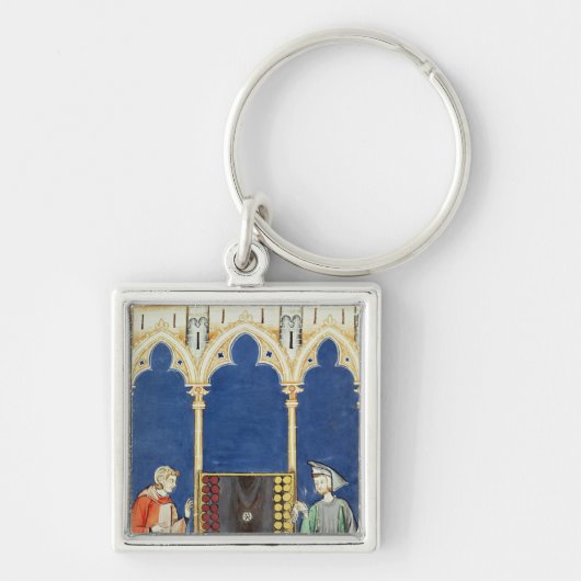 2人のバックギャモンプレーヤー キーホルダー (正面)