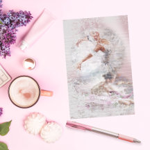 2人のバレリーナが踊るライン入り紙