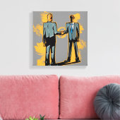 2人のビジネスマンが握手 キャンバスプリント (インサイチュ (リビング))