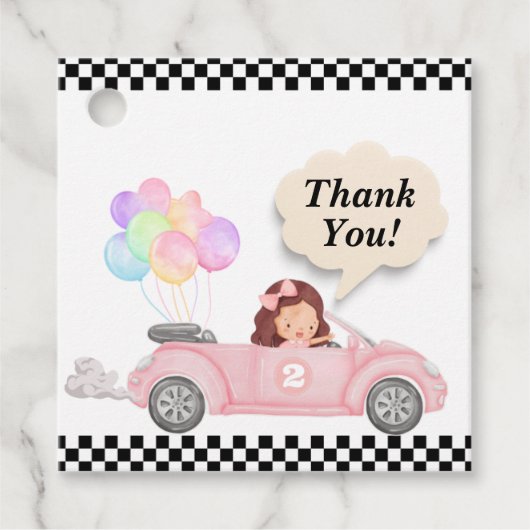 2人のファストピンクのレースカーガールを育てる2日目 フェイバータグ (正面)