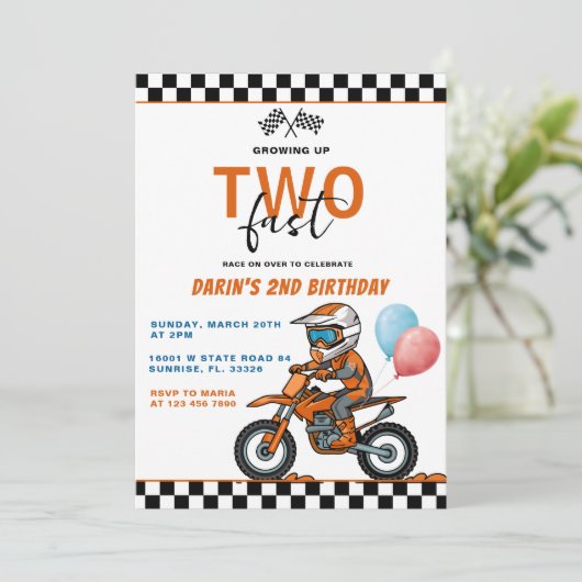2人のファストボーイが育ったバイクレーシング誕生日 招待状 (スタンド正面)