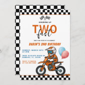 2人のファストボーイが育ったバイクレーシング誕生日 招待状 (正面/裏面)