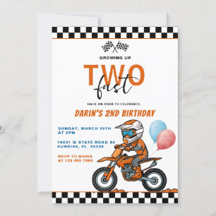 2人のファストボーイが育ったバイクレーシング誕生日 招待状